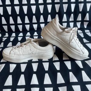 Leather Platform Converse, Ivory